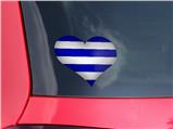 Psycho Stripes Blue and White - I Heart Love Car Window Decal 6.5 x 5.5 inches