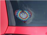 Tie Dye Swirl 100 - I Heart Love Car Window Decal 6.5 x 5.5 inches