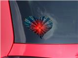 Tie Dye Bulls Eye 100 - I Heart Love Car Window Decal 6.5 x 5.5 inches
