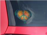 Tie Dye Peace Sign 111 - I Heart Love Car Window Decal 6.5 x 5.5 inches