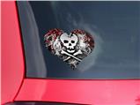 Skull Splatter - I Heart Love Car Window Decal 6.5 x 5.5 inches