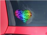Rainbow Skull Collection - I Heart Love Car Window Decal 6.5 x 5.5 inches