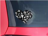 Monsters - I Heart Love Car Window Decal 6.5 x 5.5 inches