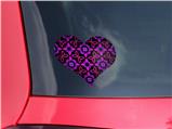 Pink Floral - I Heart Love Car Window Decal 6.5 x 5.5 inches