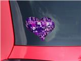 Purple Checker Graffiti - I Heart Love Car Window Decal 6.5 x 5.5 inches