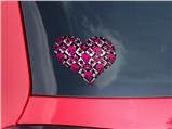 Pink Skulls and Stars - I Heart Love Car Window Decal 6.5 x 5.5 inches