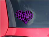 Purple Leopard - I Heart Love Car Window Decal 6.5 x 5.5 inches