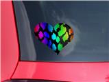 Rainbow Leopard - I Heart Love Car Window Decal 6.5 x 5.5 inches