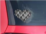 Skull Checkerboard - I Heart Love Car Window Decal 6.5 x 5.5 inches