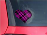 Pink Plaid - I Heart Love Car Window Decal 6.5 x 5.5 inches