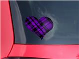 Purple Plaid - I Heart Love Car Window Decal 6.5 x 5.5 inches