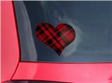 Red Plaid - I Heart Love Car Window Decal 6.5 x 5.5 inches