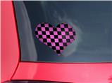 Checkers Pink - I Heart Love Car Window Decal 6.5 x 5.5 inches