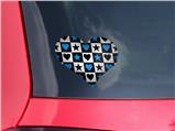 Hearts And Stars Blue - I Heart Love Car Window Decal 6.5 x 5.5 inches