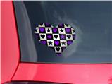 Purple Hearts And Stars - I Heart Love Car Window Decal 6.5 x 5.5 inches