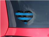 Skull Stripes Blue - I Heart Love Car Window Decal 6.5 x 5.5 inches