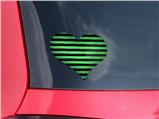 Stripes Green - I Heart Love Car Window Decal 6.5 x 5.5 inches