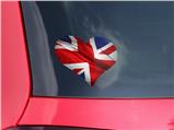 Union Jack 01 - I Heart Love Car Window Decal 6.5 x 5.5 inches