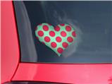 Kearas Polka Dots Pink And Blue - I Heart Love Car Window Decal 6.5 x 5.5 inches