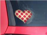Kearas Polka Dots Pink On Cream - I Heart Love Car Window Decal 6.5 x 5.5 inches