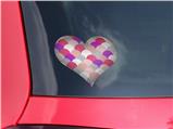 Brushed Circles Pink - I Heart Love Car Window Decal 6.5 x 5.5 inches