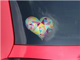 Brushed Geometric - I Heart Love Car Window Decal 6.5 x 5.5 inches