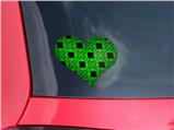 Criss Cross Green - I Heart Love Car Window Decal 6.5 x 5.5 inches