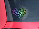 Skull Checker Rainbow - I Heart Love Car Window Decal 6.5 x 5.5 inches