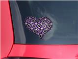 Splatter Girly Skull Purple - I Heart Love Car Window Decal 6.5 x 5.5 inches