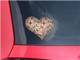 Lots of Santas - I Heart Love Car Window Decal 6.5 x 5.5 inches