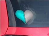 Ripped Colors Neon Teal Gray - I Heart Love Car Window Decal 6.5 x 5.5 inches