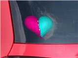 Ripped Colors Hot Pink Neon Teal - I Heart Love Car Window Decal 6.5 x 5.5 inches
