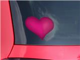 Solids Collection Hot Pink (Fuchsia) - I Heart Love Car Window Decal 6.5 x 5.5 inches