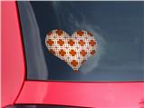Boxed Burnt Orange - I Heart Love Car Window Decal 6.5 x 5.5 inches