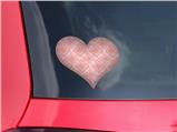 Wavey Pink - I Heart Love Car Window Decal 6.5 x 5.5 inches