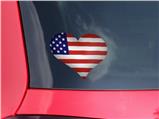 USA American Flag 01 - I Heart Love Car Window Decal 6.5 x 5.5 inches