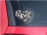 Scattered Skulls White - I Heart Love Car Window Decal 6.5 x 5.5 inches