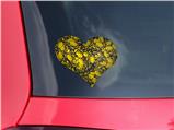 Scattered Skulls Yellow - I Heart Love Car Window Decal 6.5 x 5.5 inches
