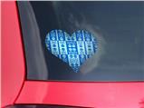 Skull And Crossbones Pattern Blue - I Heart Love Car Window Decal 6.5 x 5.5 inches