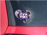 Cartoon Skull Purple - I Heart Love Car Window Decal 6.5 x 5.5 inches