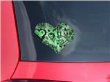 Scene Kid Sketches Green - I Heart Love Car Window Decal 6.5 x 5.5 inches