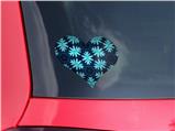 Abstract Floral Blue - I Heart Love Car Window Decal 6.5 x 5.5 inches