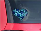 Daisies Blue - I Heart Love Car Window Decal 6.5 x 5.5 inches
