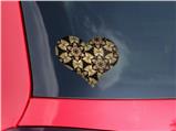 Leave Pattern 1 Brown - I Heart Love Car Window Decal 6.5 x 5.5 inches