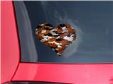 WraptorCamo Digital Camo Burnt Orange - I Heart Love Car Window Decal 6.5 x 5.5 inches