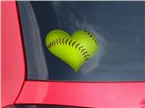 Softball - I Heart Love Car Window Decal 6.5 x 5.5 inches