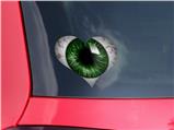 Eyeball Green Dark - I Heart Love Car Window Decal 6.5 x 5.5 inches