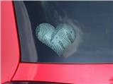 Sea Blue - I Heart Love Car Window Decal 6.5 x 5.5 inches