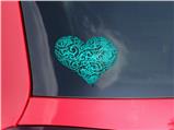 Folder Doodles Neon Teal - I Heart Love Car Window Decal 6.5 x 5.5 inches