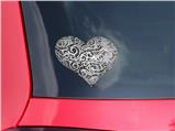 Folder Doodles White - I Heart Love Car Window Decal 6.5 x 5.5 inches